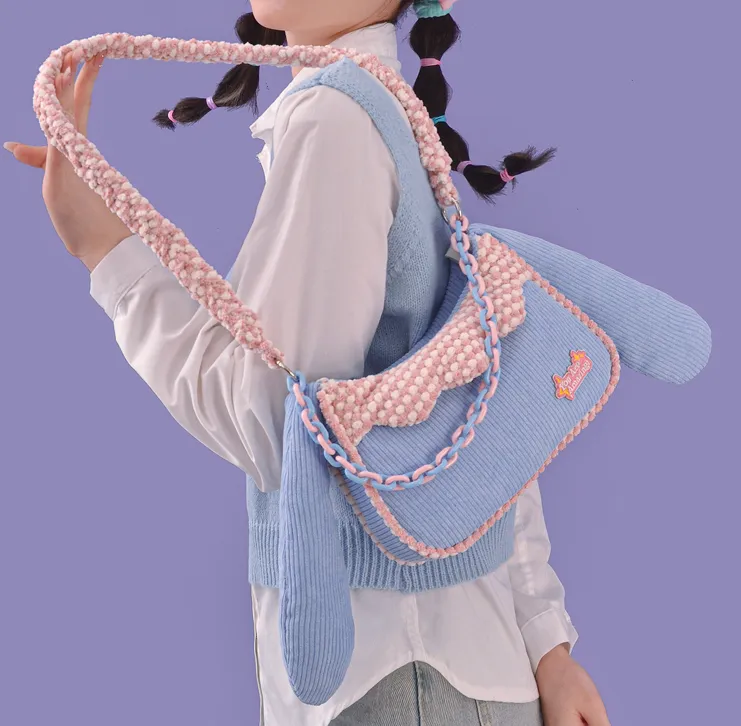 Rabbit Ears Pastel Color Chain Cute Messenger Bag