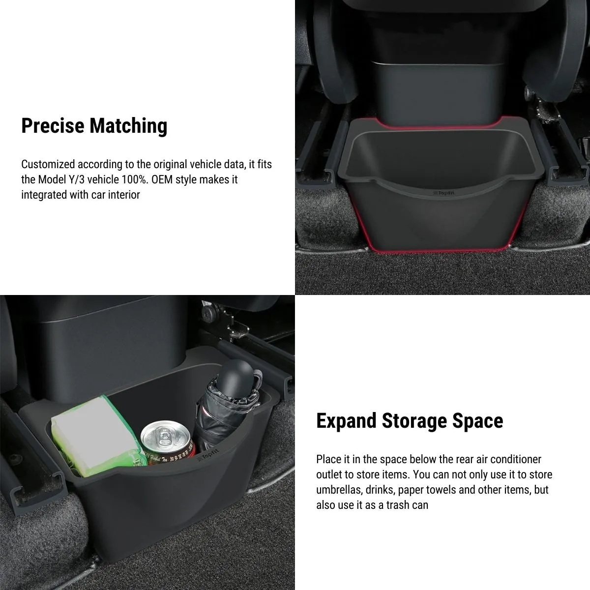 Rear Center Console Organizer for Tesla Model 3 Highland / Model Y