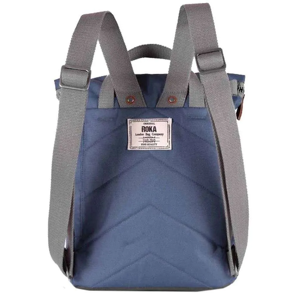 Roka Finchley A Small Sustainable Canvas Backpack - Airforce Blue