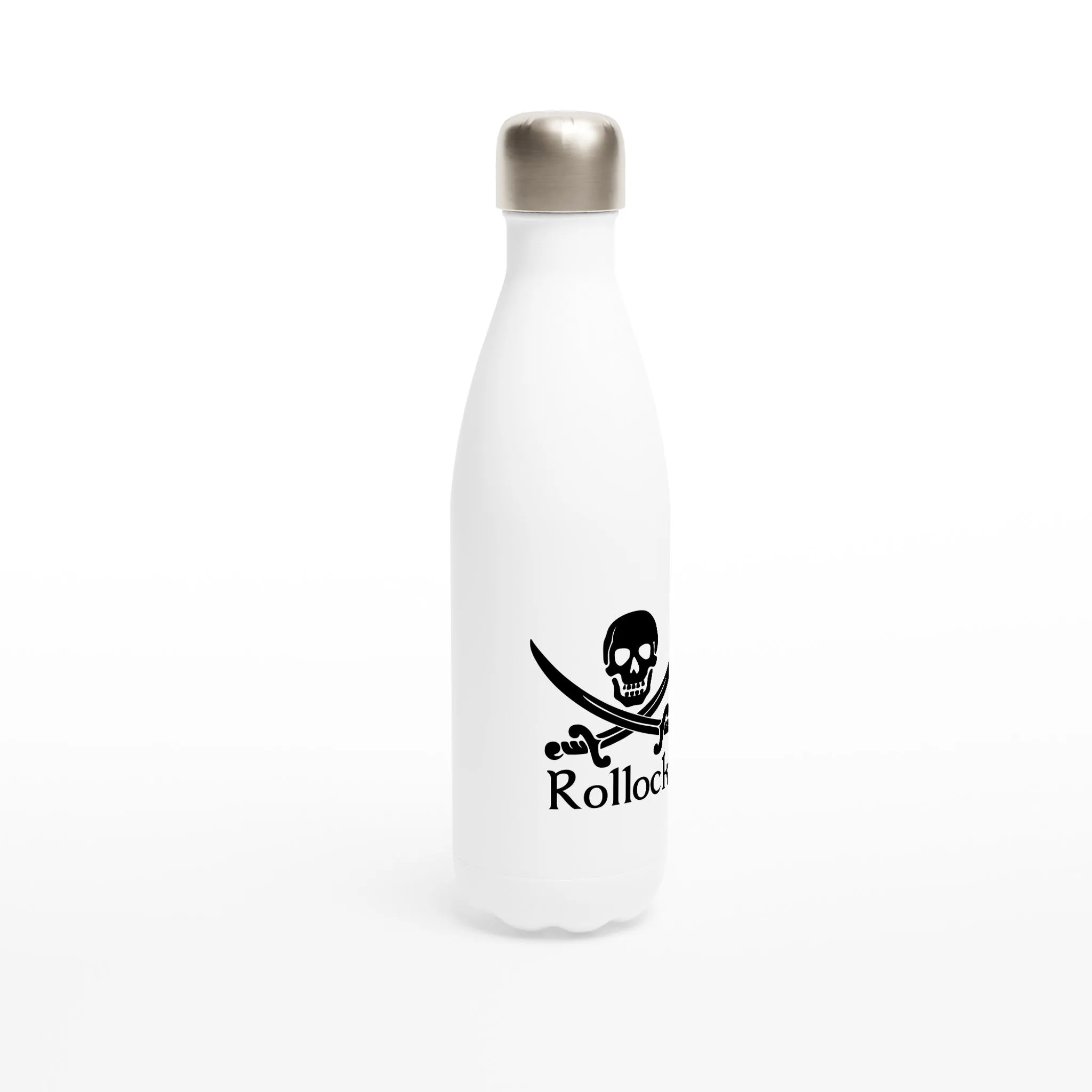 Rollocks Range White 17oz Stainless Steel Water Bottle