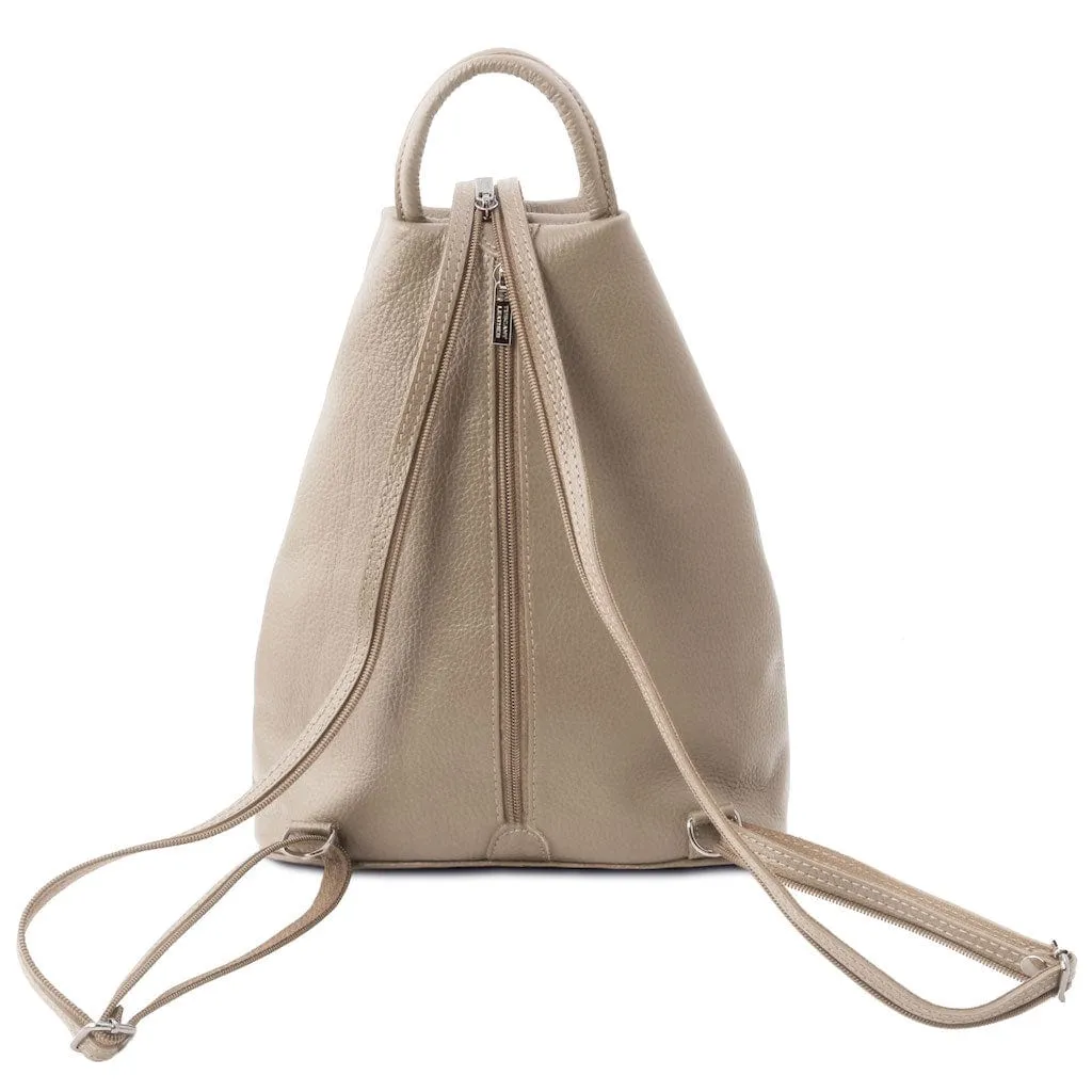 Shanghai - Italian leather backpack - pebbled leather | TL141881