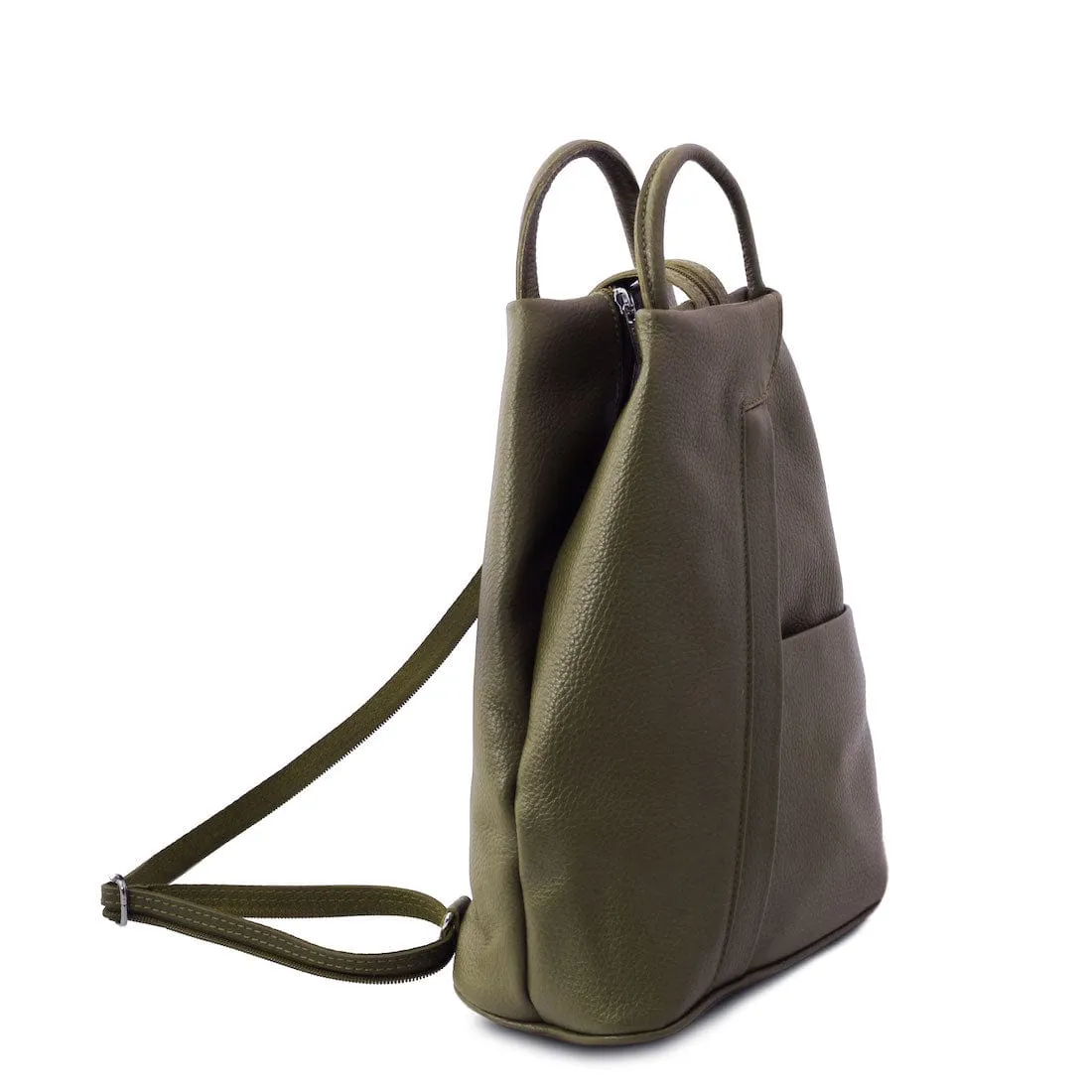 Shanghai - Italian leather backpack - pebbled leather | TL141881