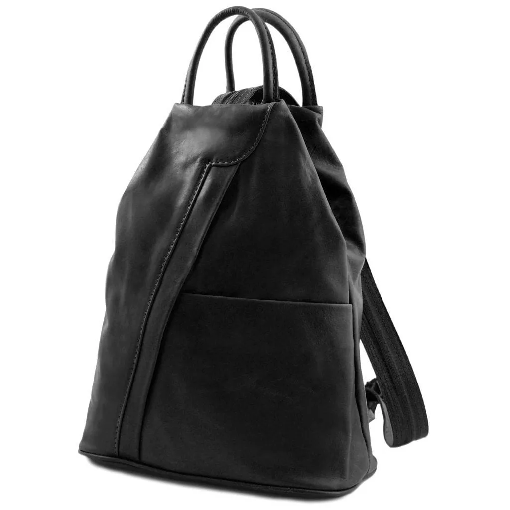 Shanghai - Italian leather backpack - pebbled leather | TL141881