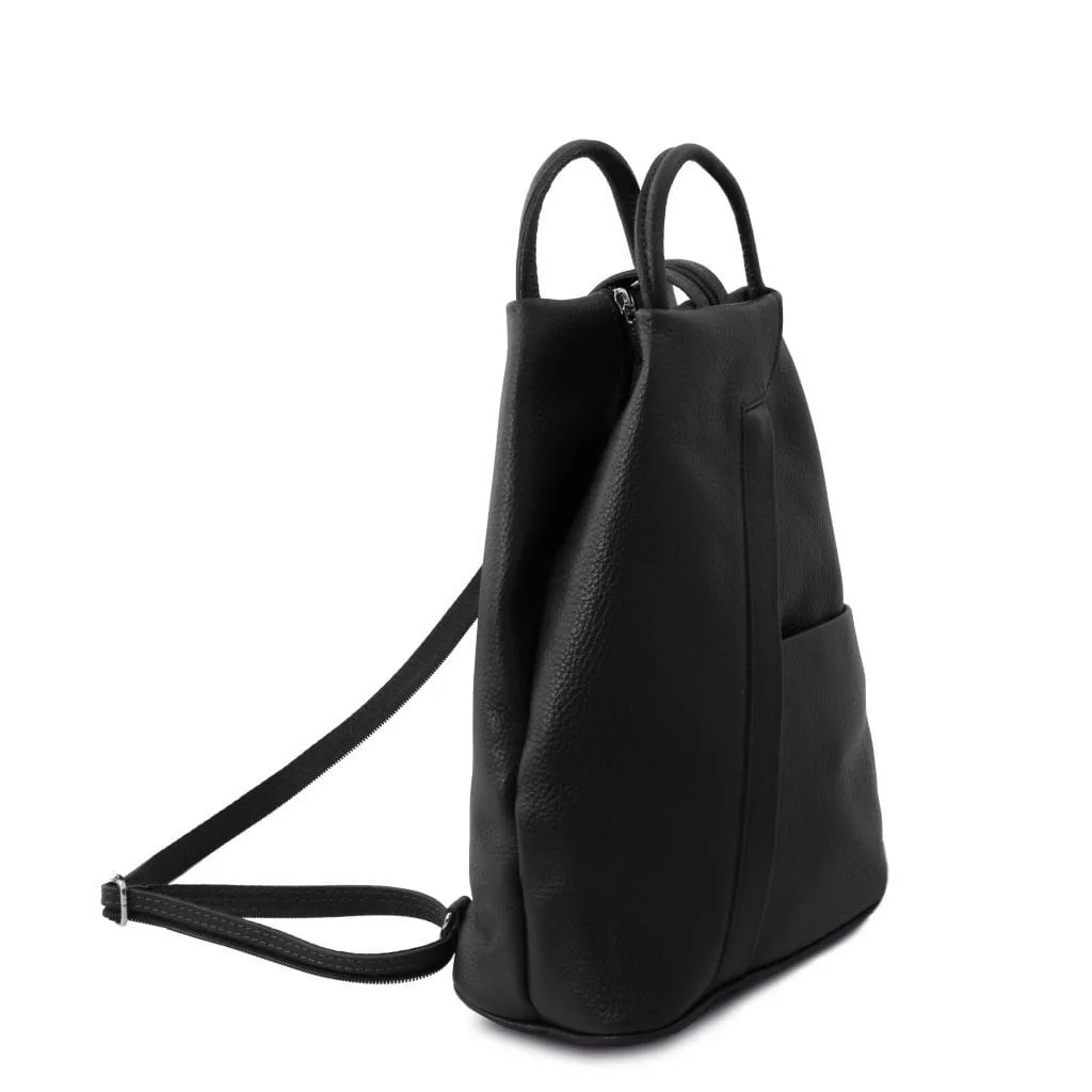 Shanghai - Italian leather backpack - pebbled leather | TL141881