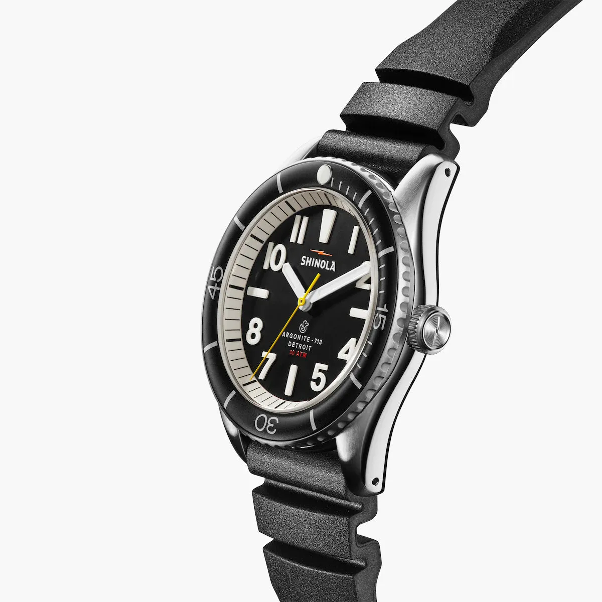 Shinola, The Duck 42mm Black Dial Black Rubber