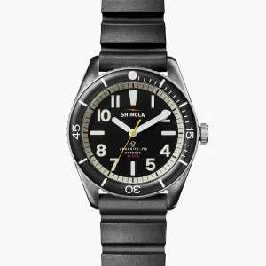 Shinola, The Duck 42mm Black Dial Black Rubber