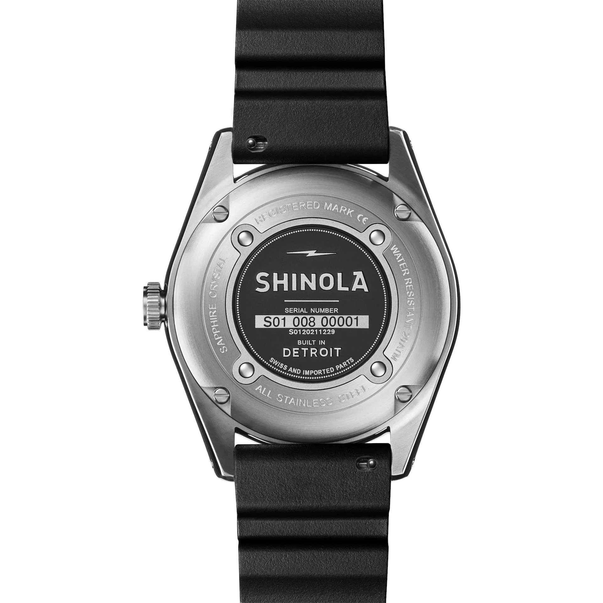 Shinola, The Duck 42mm Black Dial Black Rubber