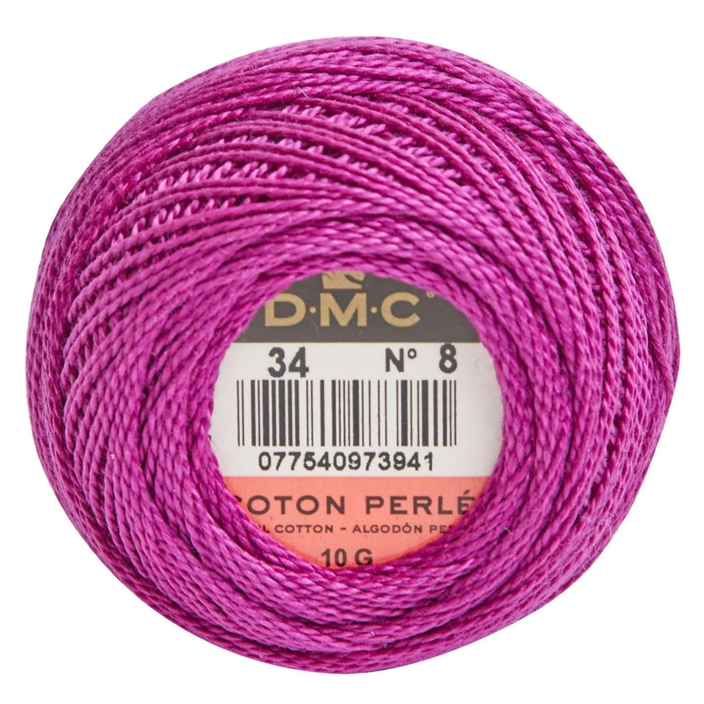 Size 8 Pearl Cotton Ball in Color 34 ~ Dark Fuchsia