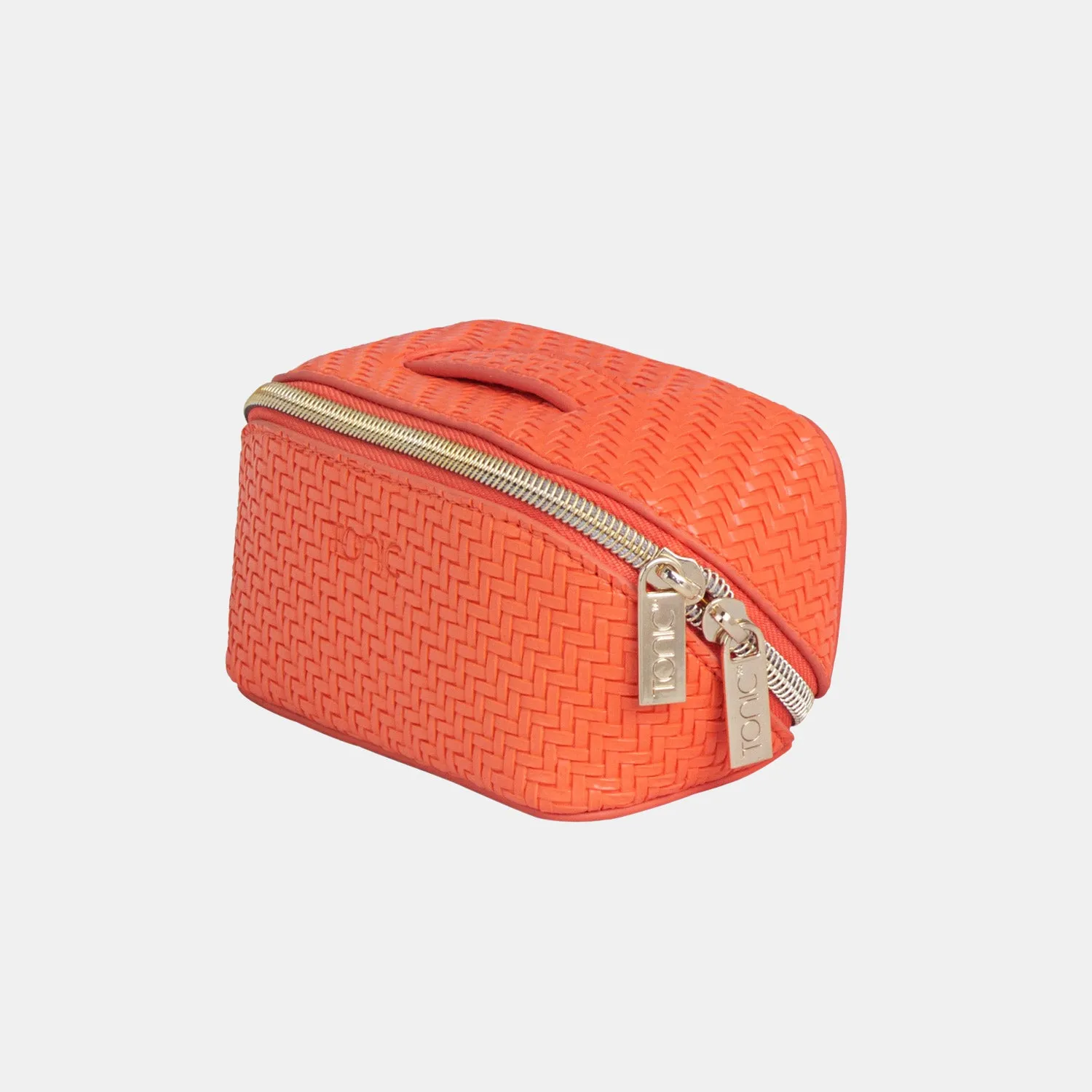 Small Beauty Bag - Herringbone Tangerine