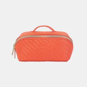 Small Beauty Bag - Herringbone Tangerine