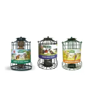 Squirrel Proof Bird Feeders Complete Set - Seed Feeder, Peanut Feeder, Fat Ball Feeder