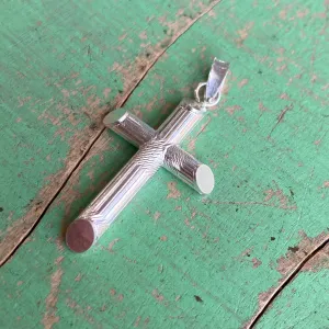 Sterling Silver Textured Cross Pendent