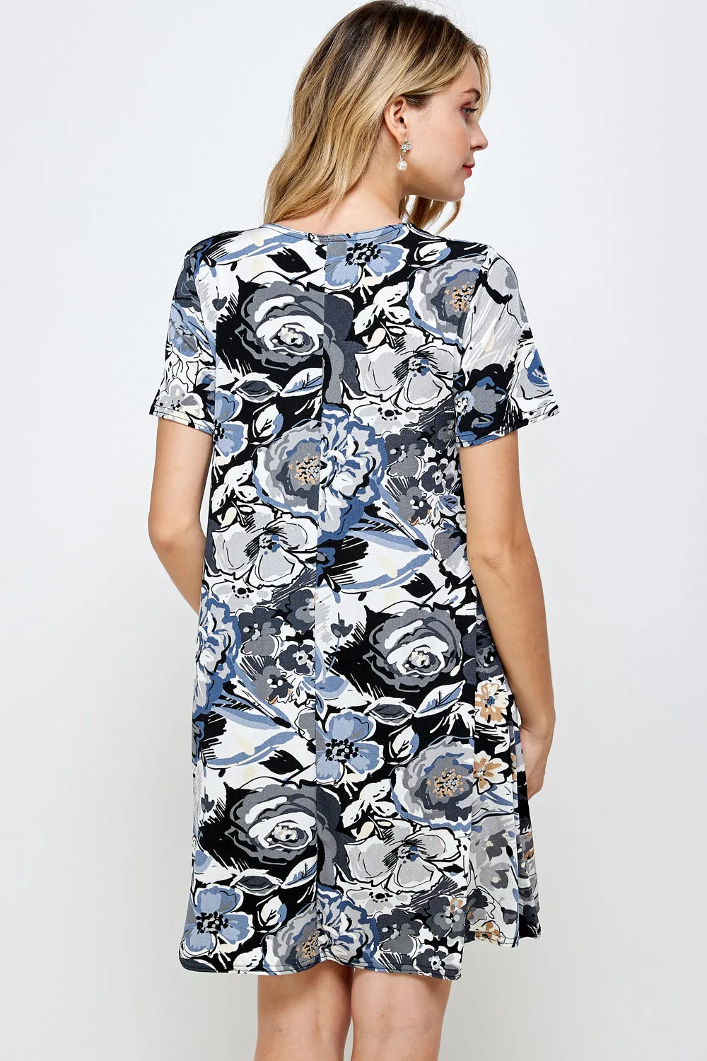 Stretchy Missy Dress Short Sleeve Print, 7004BN-SRP1-W293