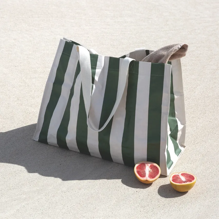 Sunnylife Carryall Beach Bag The Vacay Olive Stripe S41BBOLI