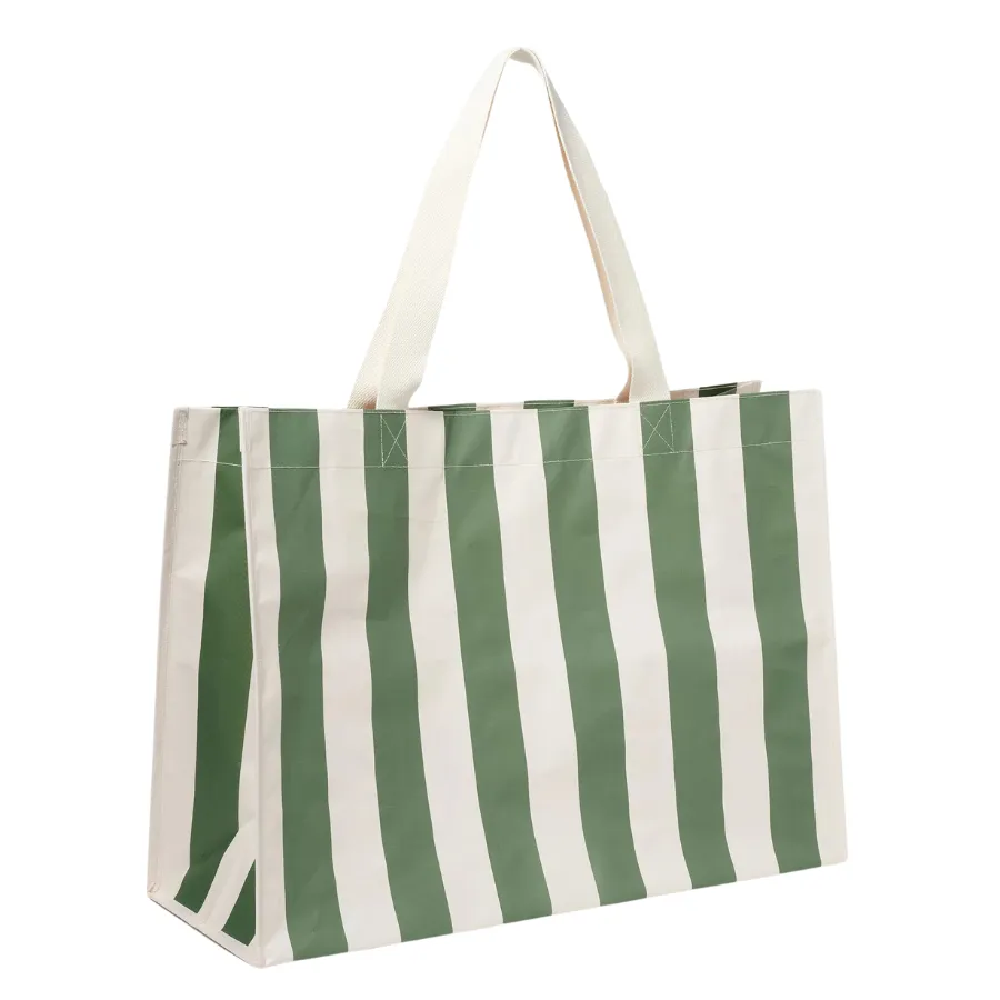 Sunnylife Carryall Beach Bag The Vacay Olive Stripe S41BBOLI