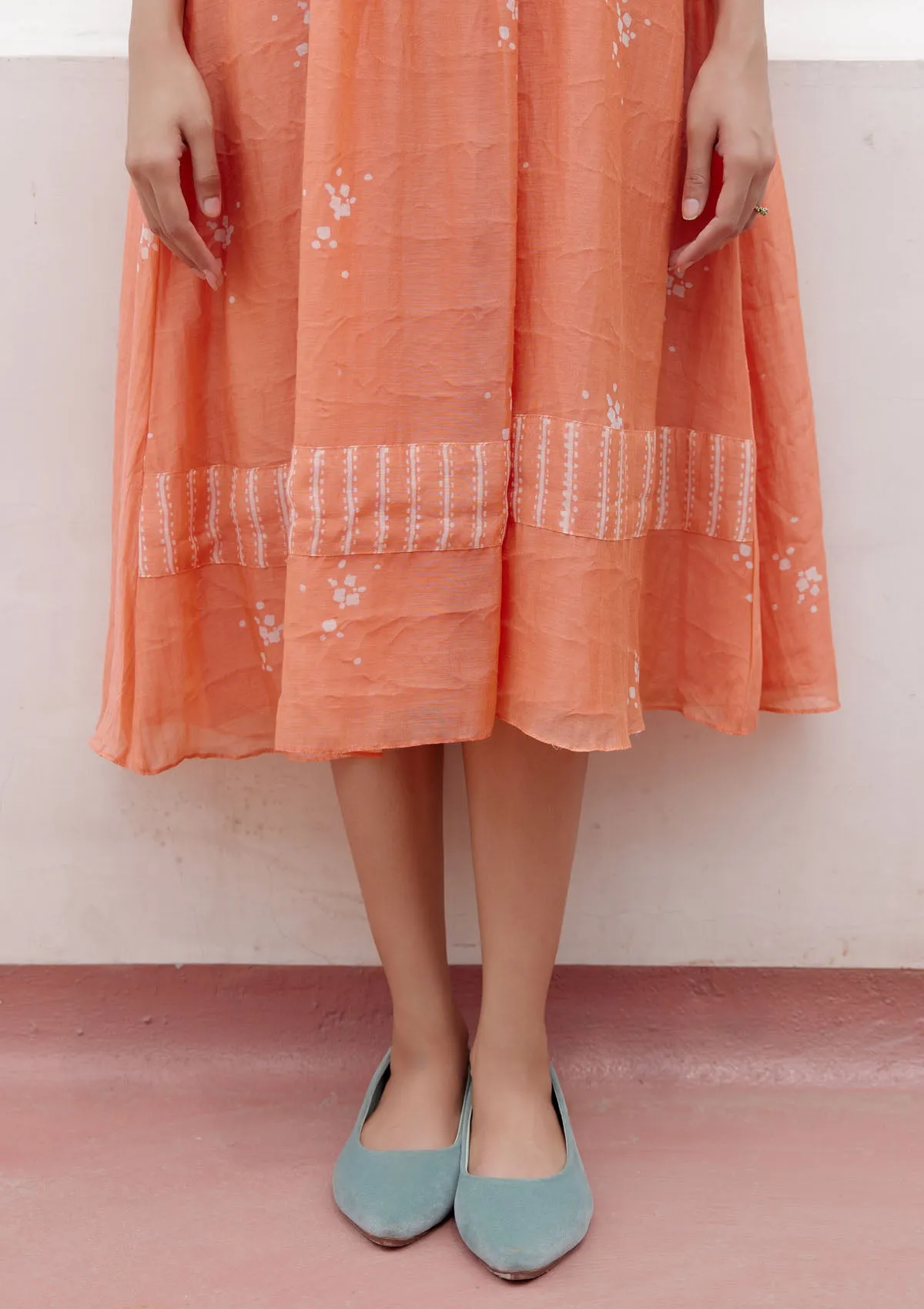 Tangerine Embroidered Dress