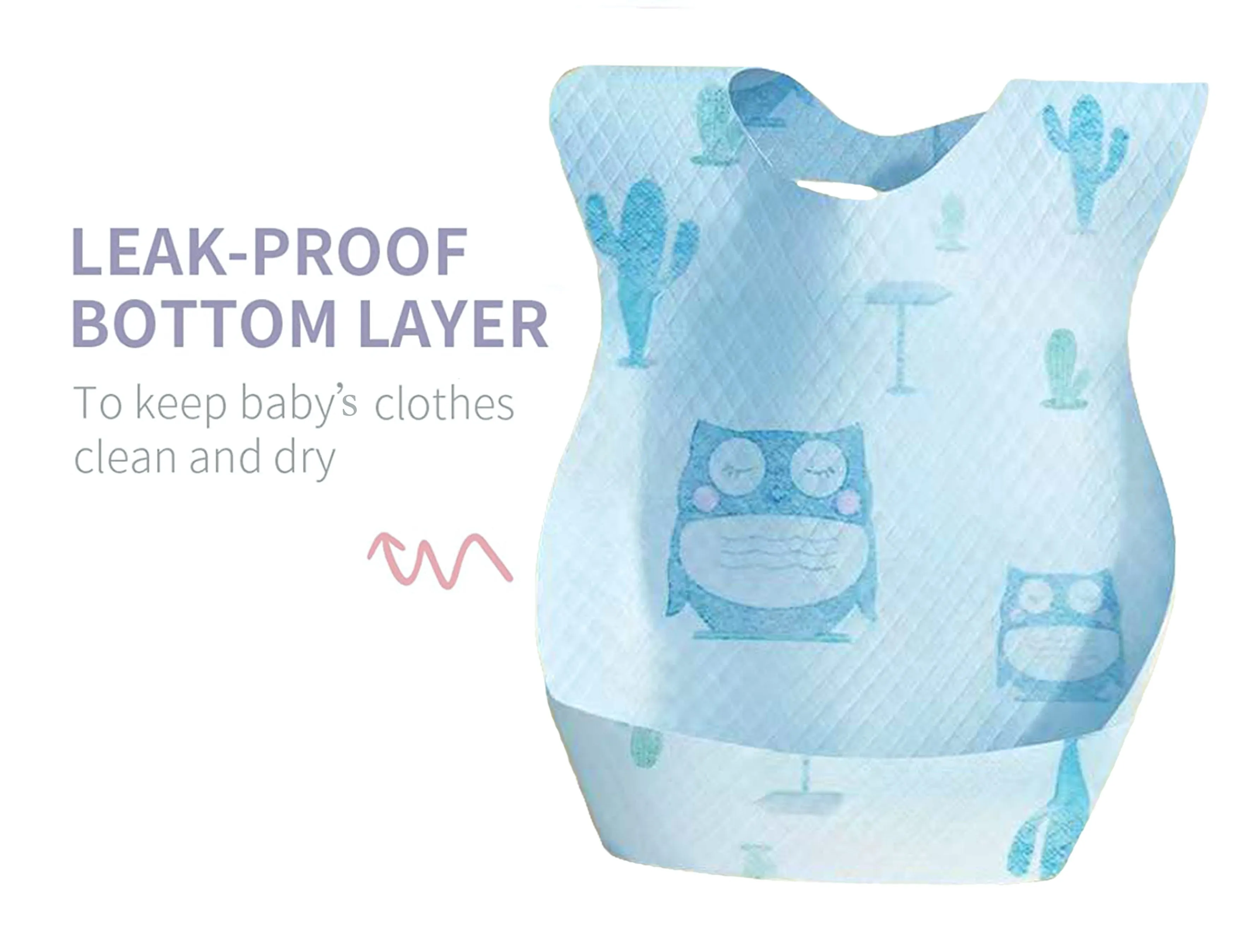 THE LITTLE LOOKERS Disposable/Use & Throw Baby Bibs/Apron for Feeding/Burp/Drool | Stick on Tape Closure| Travel & Eco-Friendly Baby Bibs for Newborns/Infants/Toddlers (Multi -Pack of 20)