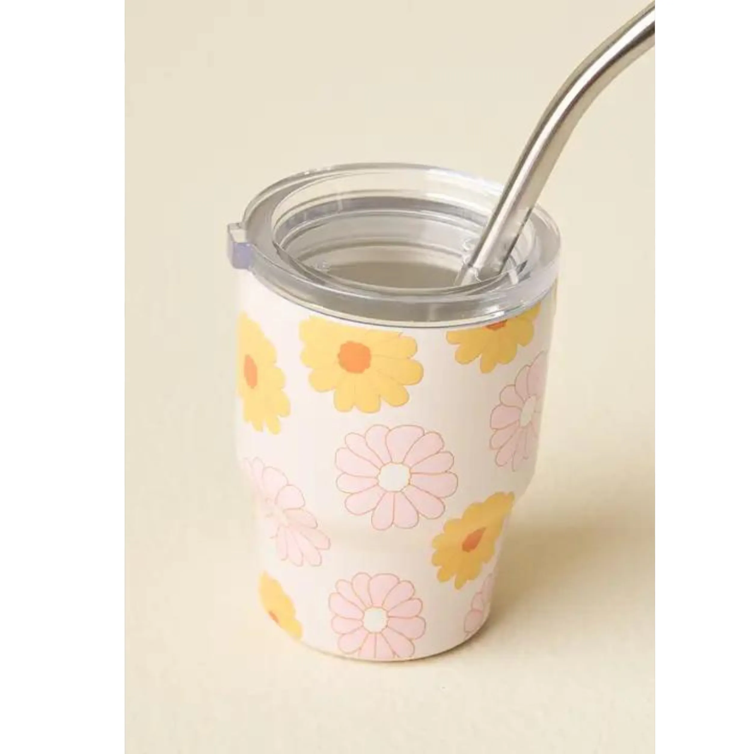 Tumbler Shot Glass With Metal Straw