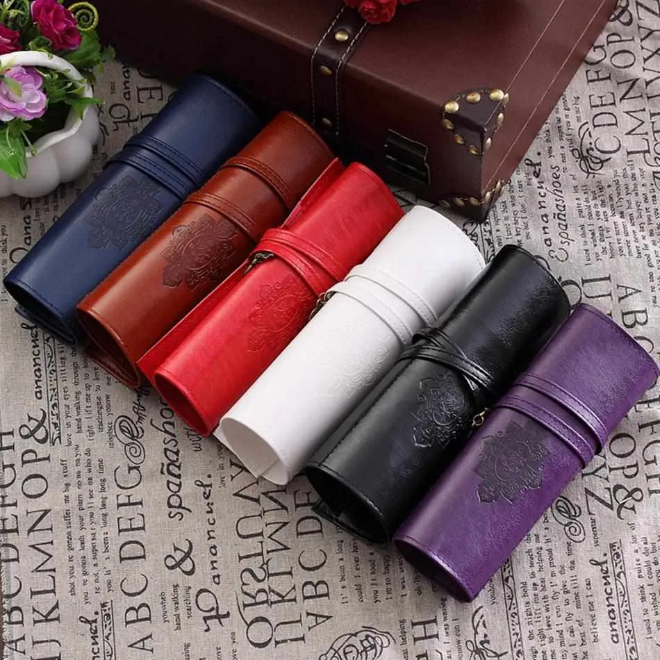 Vintage PU Leather Travel Cosmetic Bag