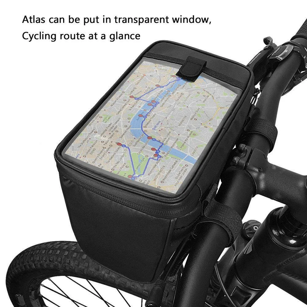 Waterproof Touchscreen Cycling Bike Bicycle Map Sleeve Handlebar Bag Pack Pannier Basket Phone Camera