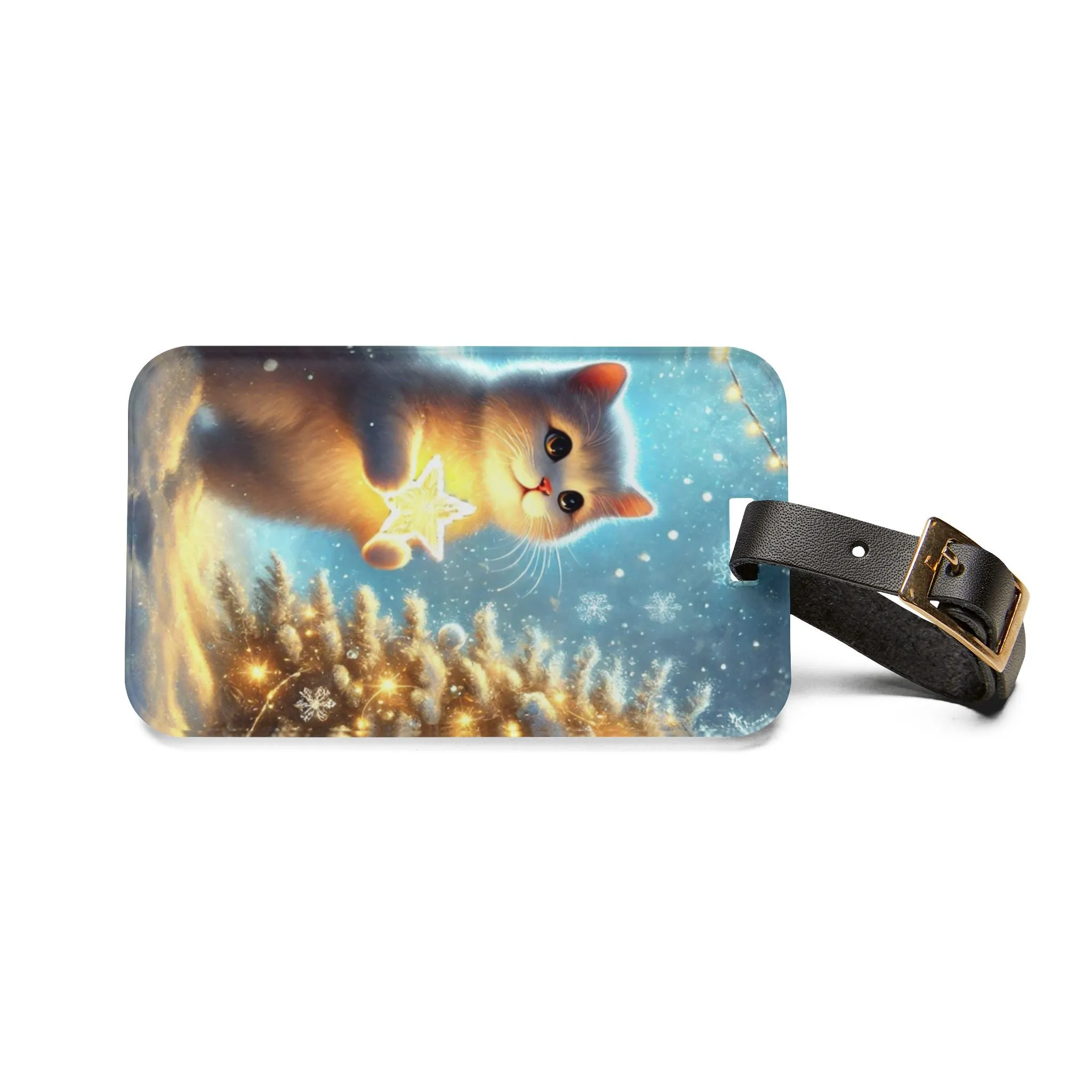 Winter Magic - Cat Lover - Luggage Tag - Travel Gift