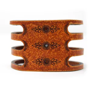 Women's Leather Cuff - Tri Cut Blossom Cuff