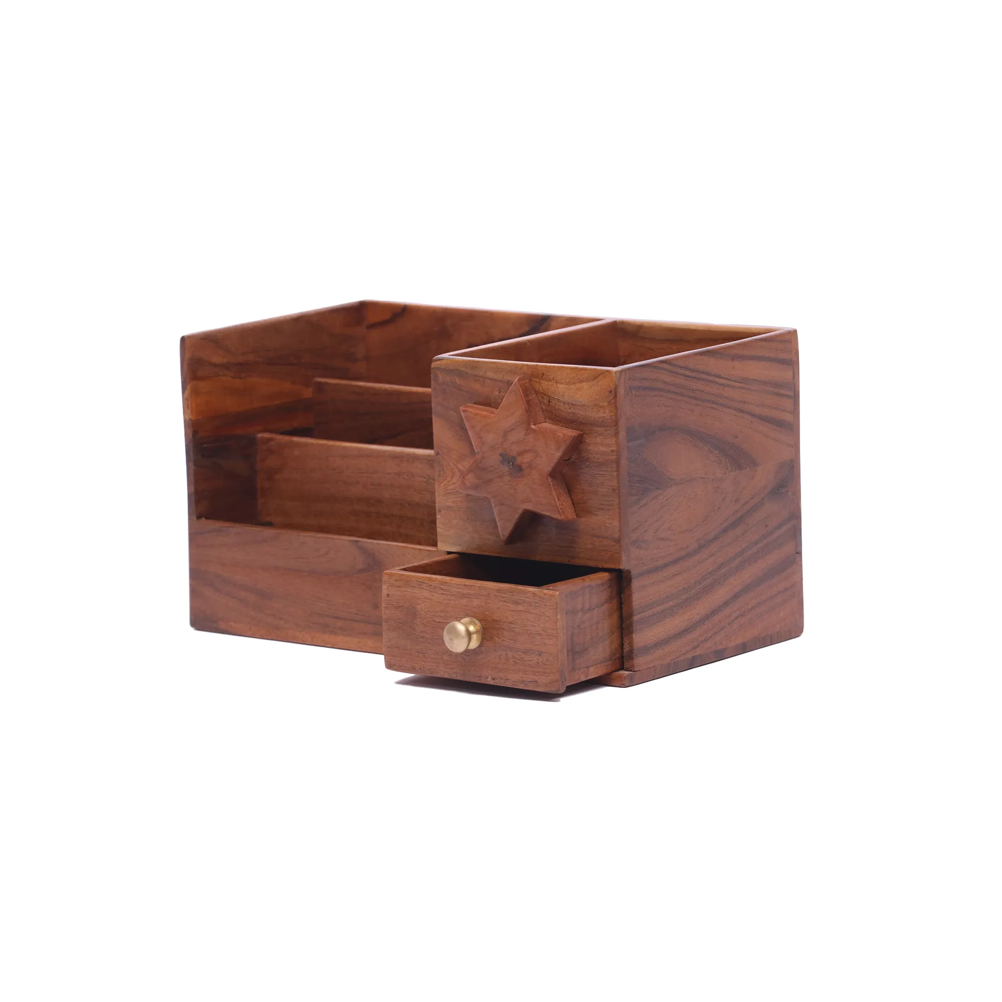 Wooden star box organizer with drawer