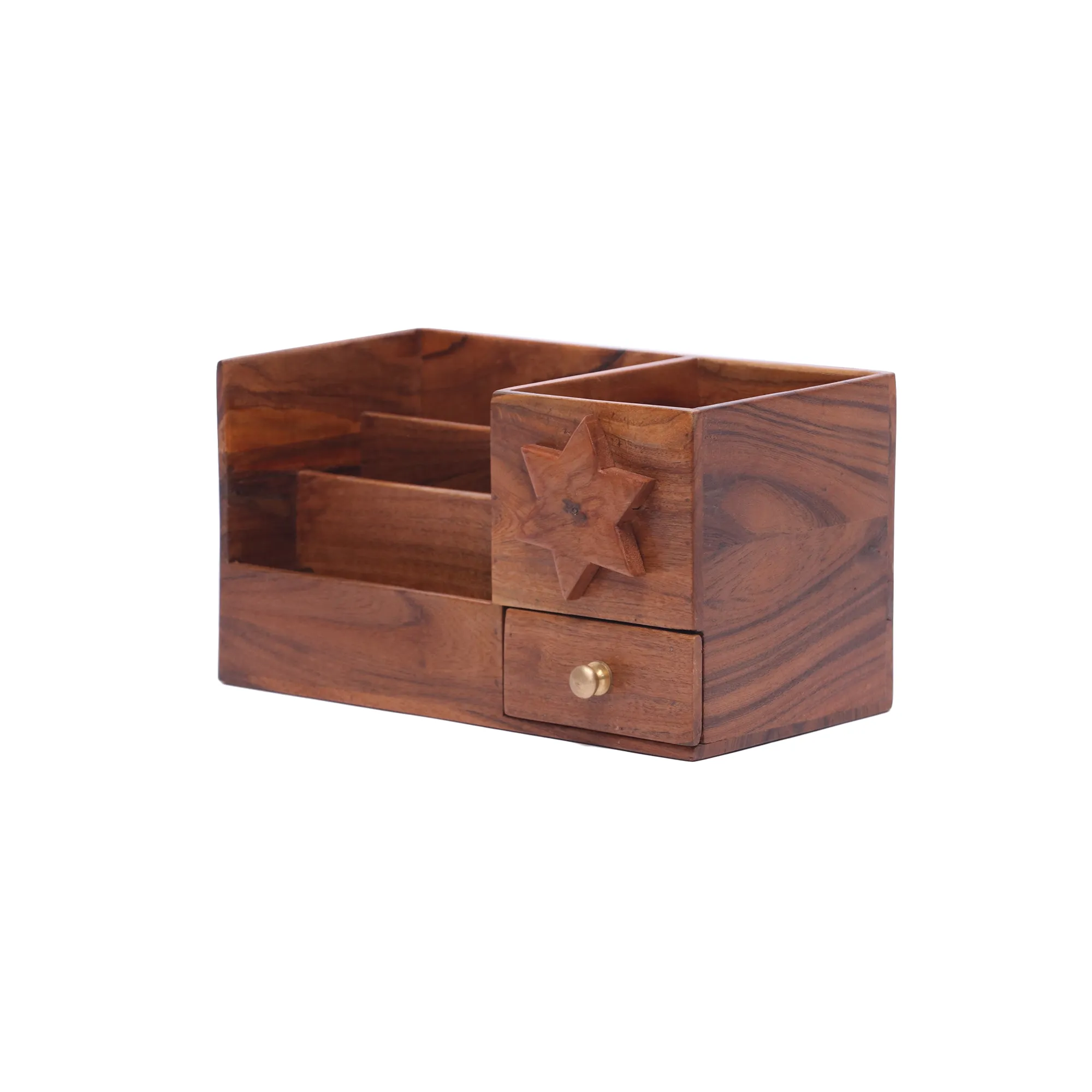 Wooden star box organizer with drawer